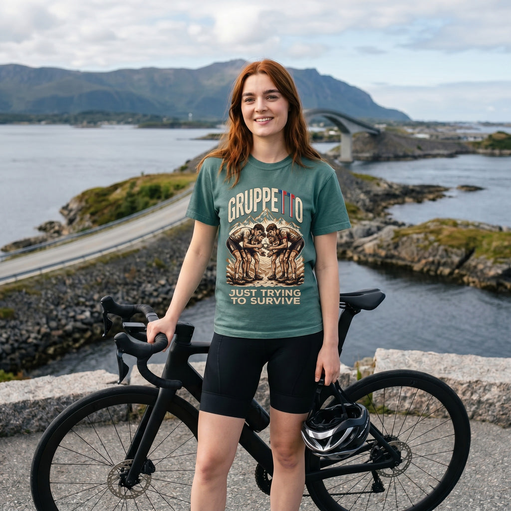 Gruppetto TdF Cycling T-Shirt — Blue Spruce lifestyle