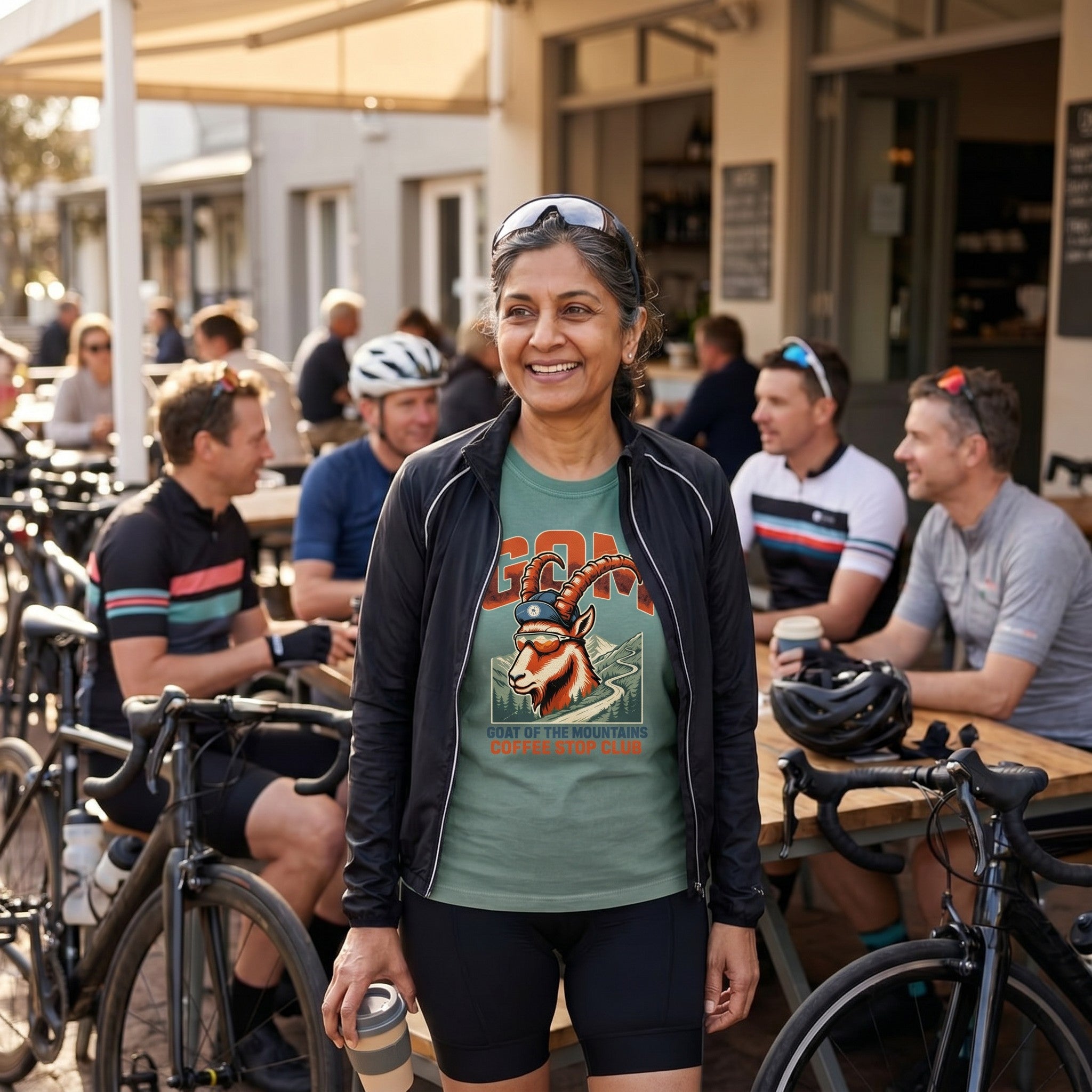 G.O.A.T.M Cycling T-Shirt — Blue Spruce lifestyle