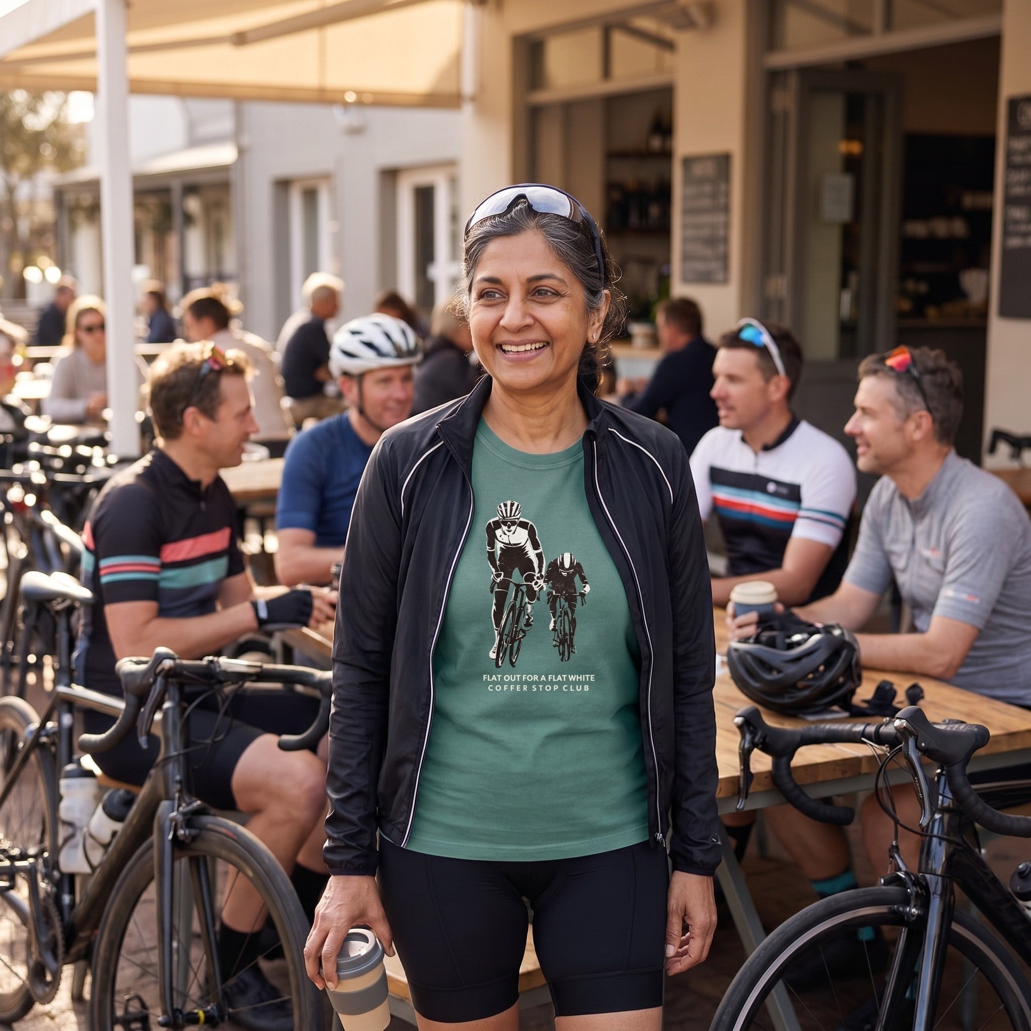Flat Out 4 Flat White T-Shirt — Blue Spruce lifestyle