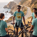 Life Is Better On Two Wheels Cycling T-Shirt — Blue Spruce lifestyle