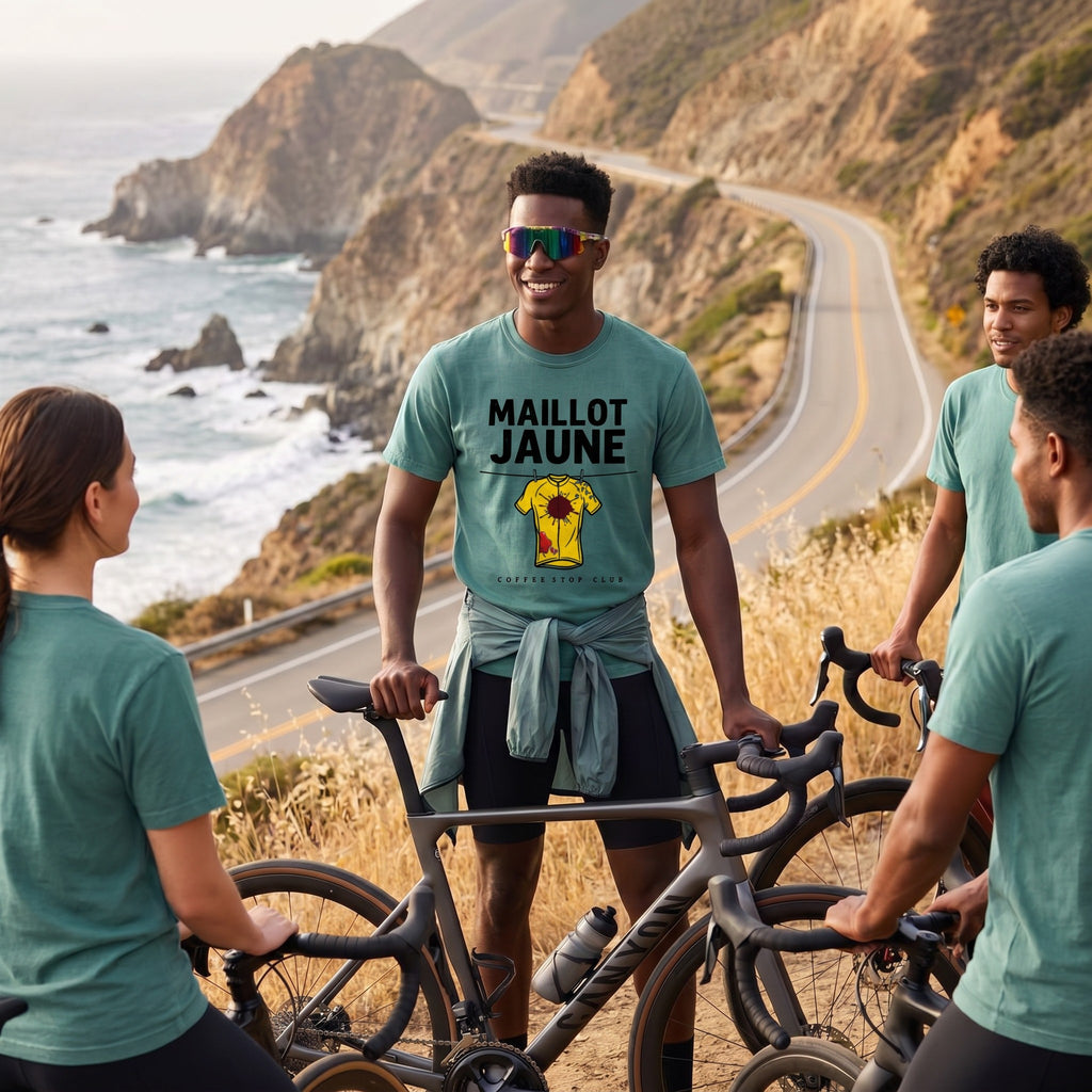 Yellow Jersey TdF Cyclist T-Shirt — Blue Spruce lifestyle