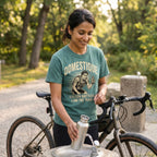 I am the Domestique Cycling T-Shirt — Blue Spruce lifestyle
