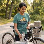Out of Excuses Cyclist T-Shirt — Blue Spruce lifestyle