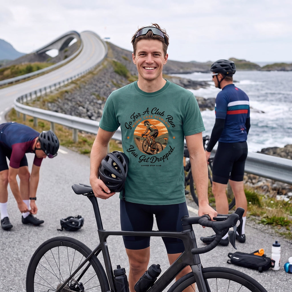Cyclist Get Dropped T‑Shirt — Blue Spruce lifestyle