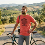 Polka Dot Yellow Cycling T-Shirt — Bright Salmon lifestyle
