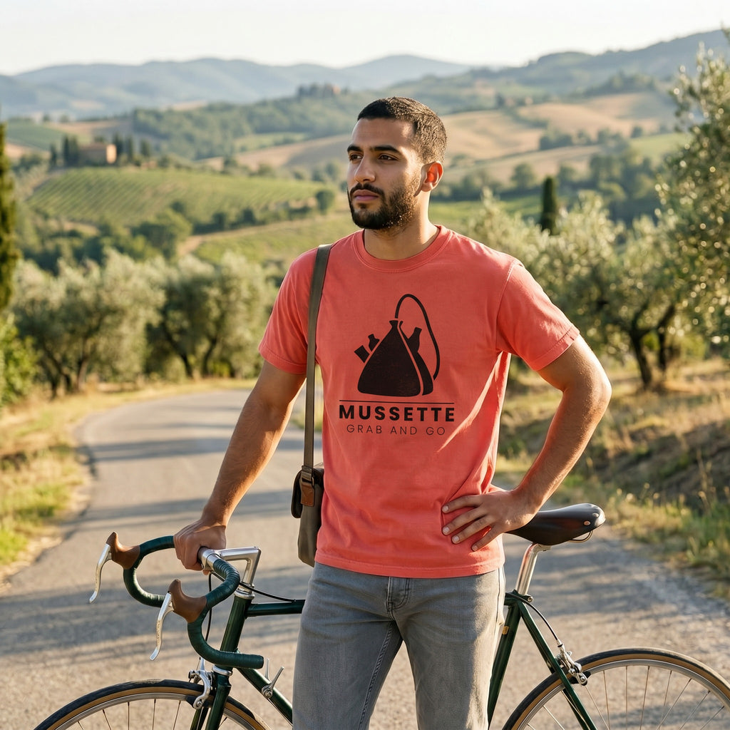Mussette Grab & Go T‑Shirt — Bright Salmon lifestyle