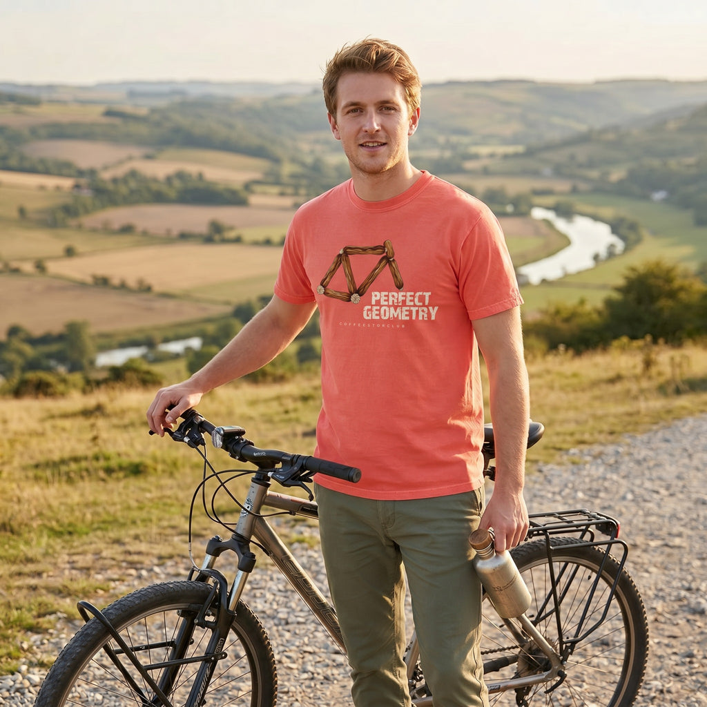Perfect Geometry T‑Shirt — Bright Salmon lifestyle