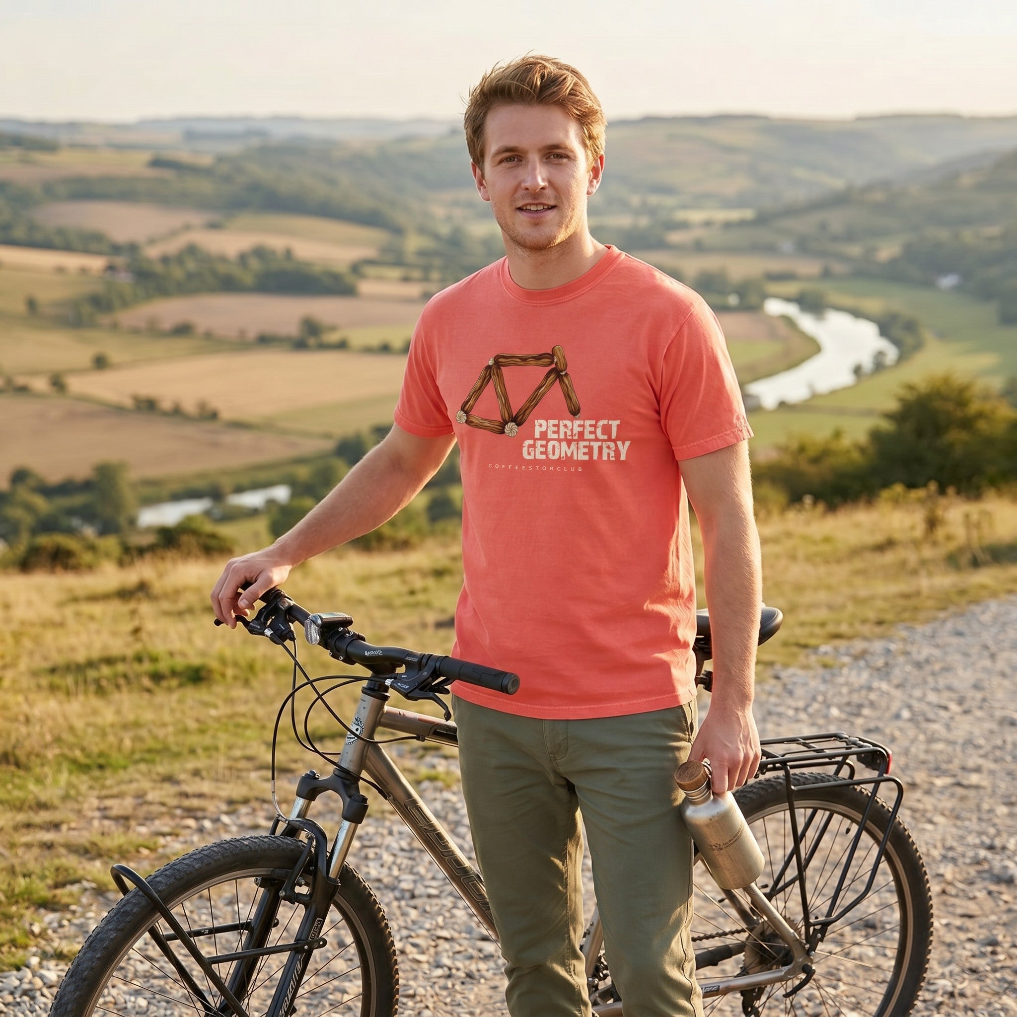 Perfect Geometry T‑Shirt — Bright Salmon lifestyle