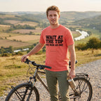 Wait at the Top T‑Shirt — Bright Salmon lifestyle