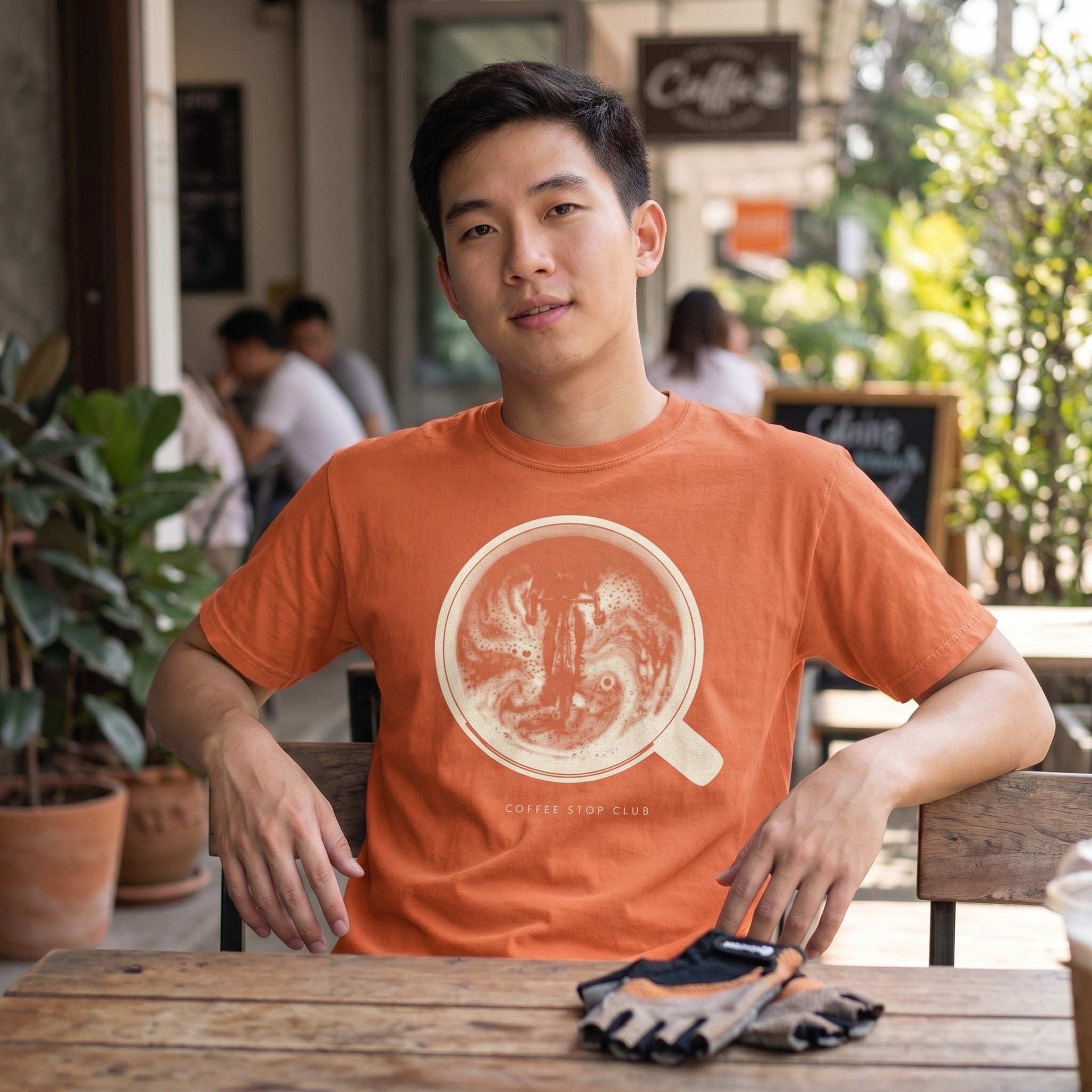 Crema de la Crema Cycling T-Shirt — Burnt Orange lifestyle