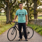 Adventure Is Out There Cycling T-Shirt — Chalky Mint lifestyle