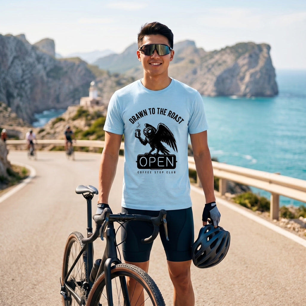Drawn to the Roast Cycling T-Shirt — Chambray lifestyle