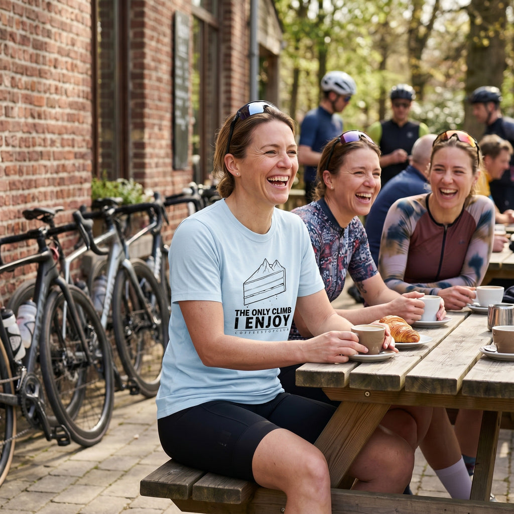 Only Climb Cycling T-Shirt — Chambray lifestyle
