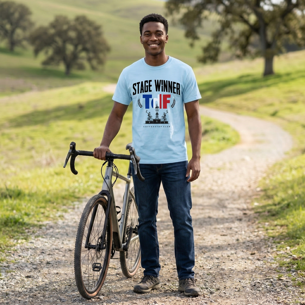 Stage Winner TdF Cycling T-Shirt — Chambray lifestyle