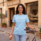 Powered by Peer Pressure Cycling T-Shirt — Chambray lifestyle