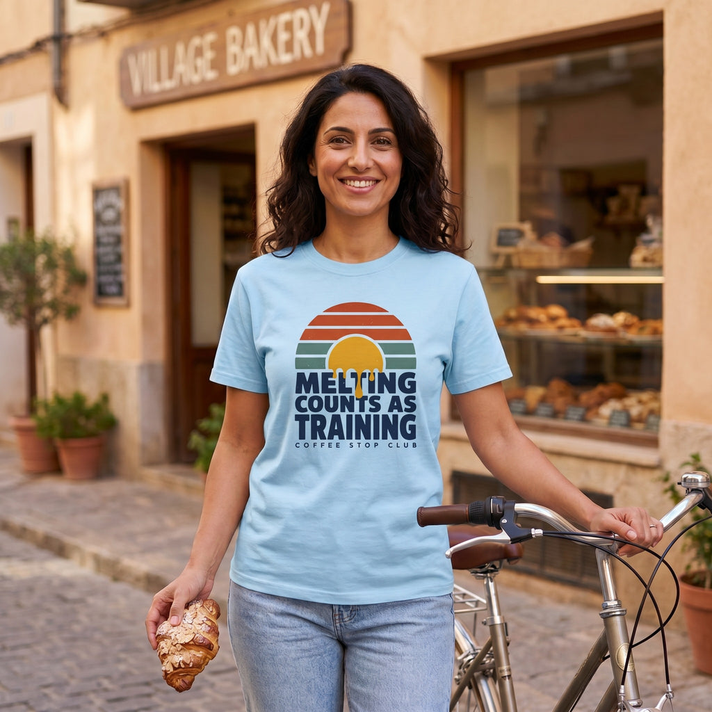 Melting Counts Cycling T-Shirt — Chambray lifestyle