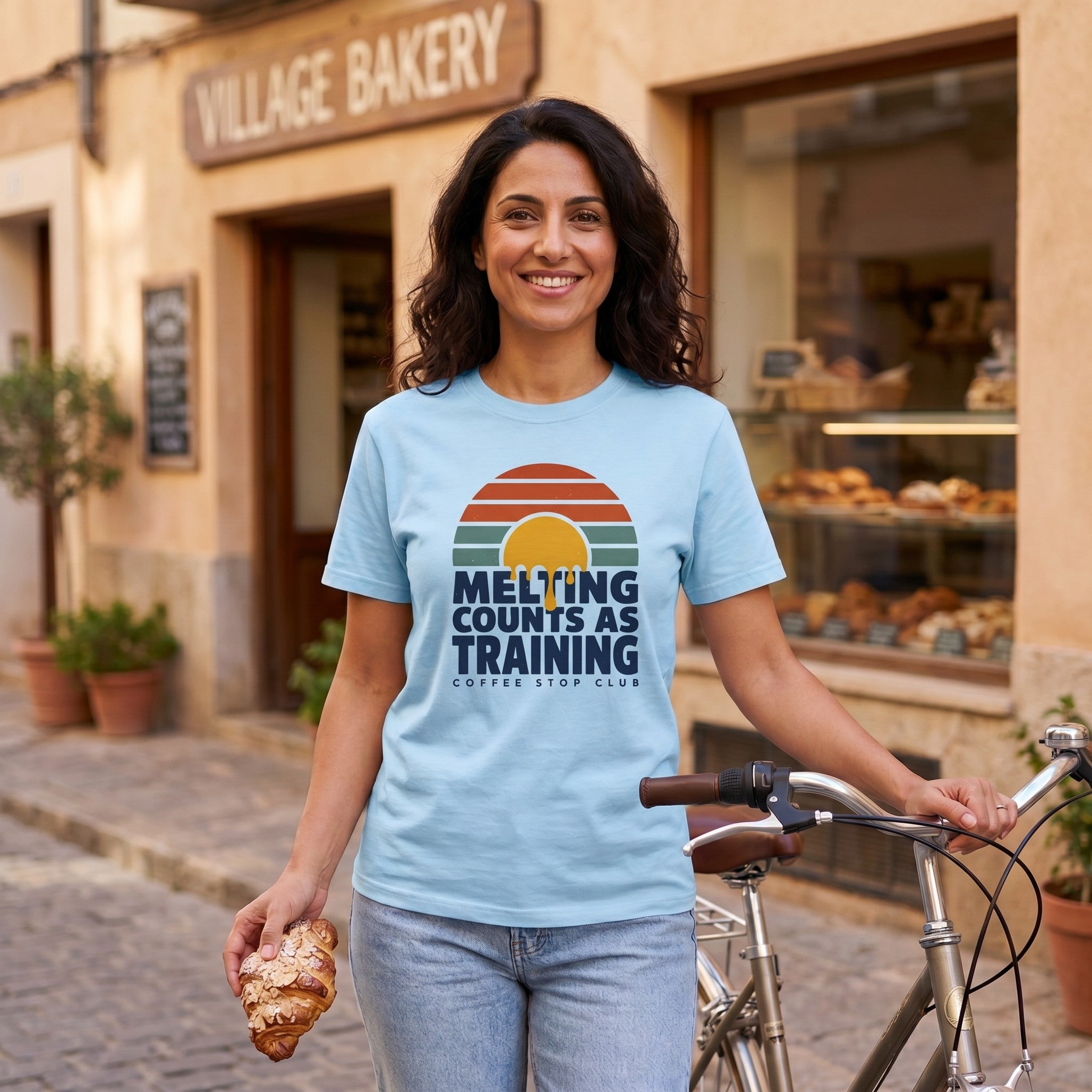 Melting Counts Cycling T-Shirt — Chambray lifestyle