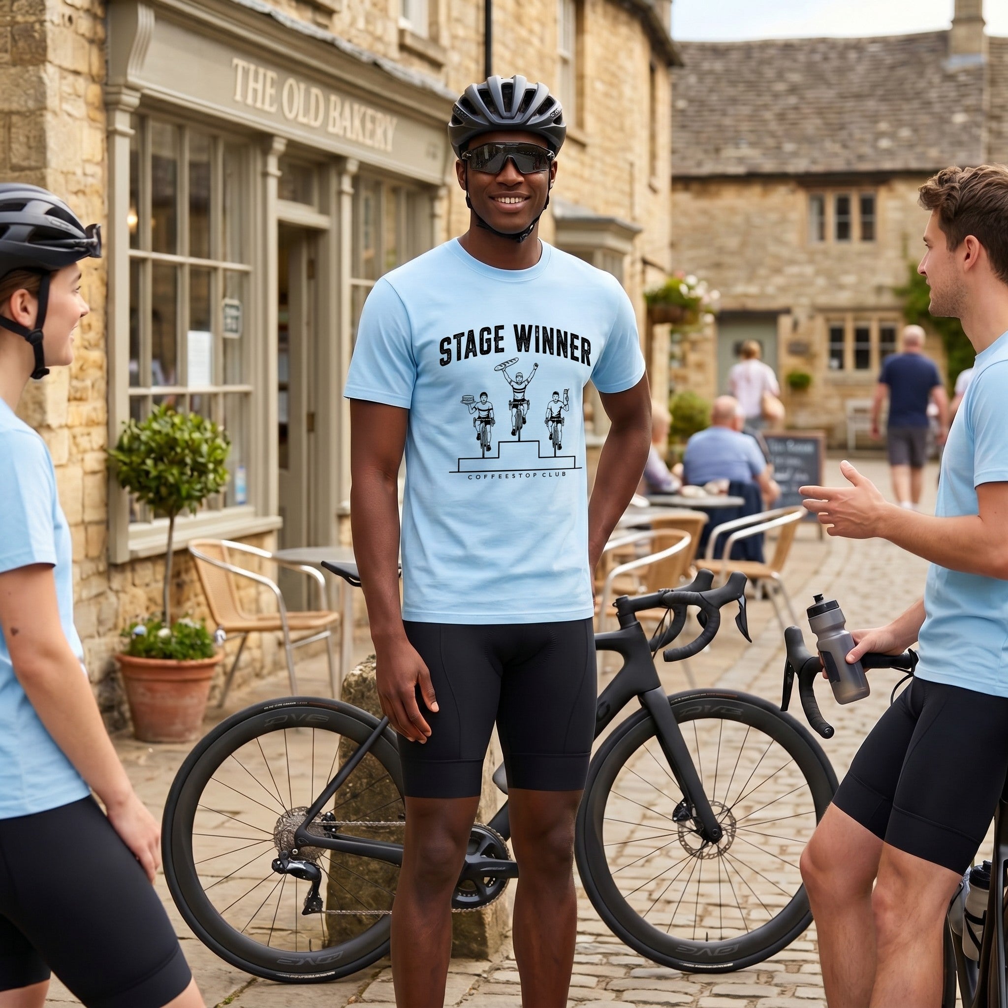 Stage Winner Cycling T-Shirt — Chambray lifestyle