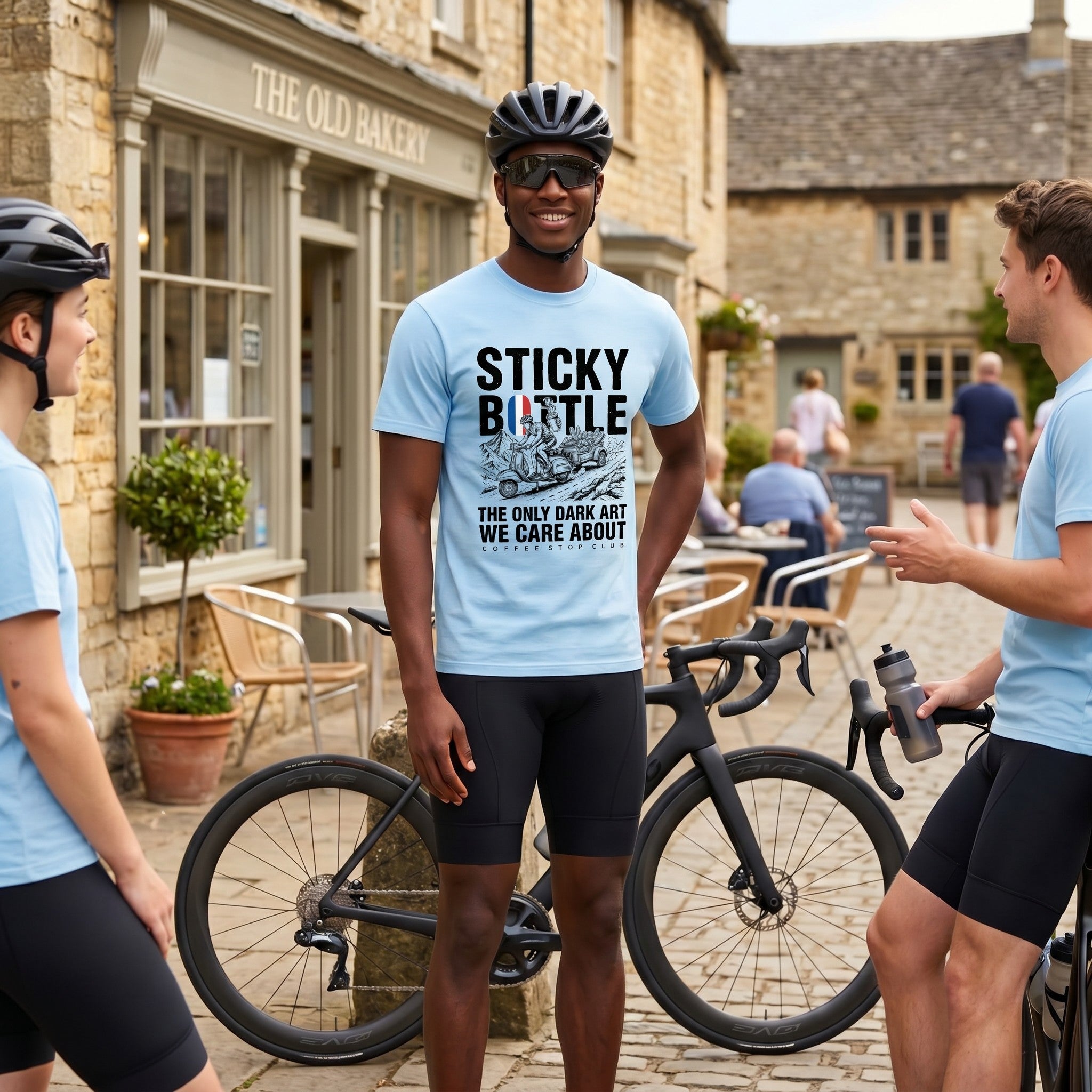 Sticky Bottle TdF Cycling T-Shirt — Chambray lifestyle