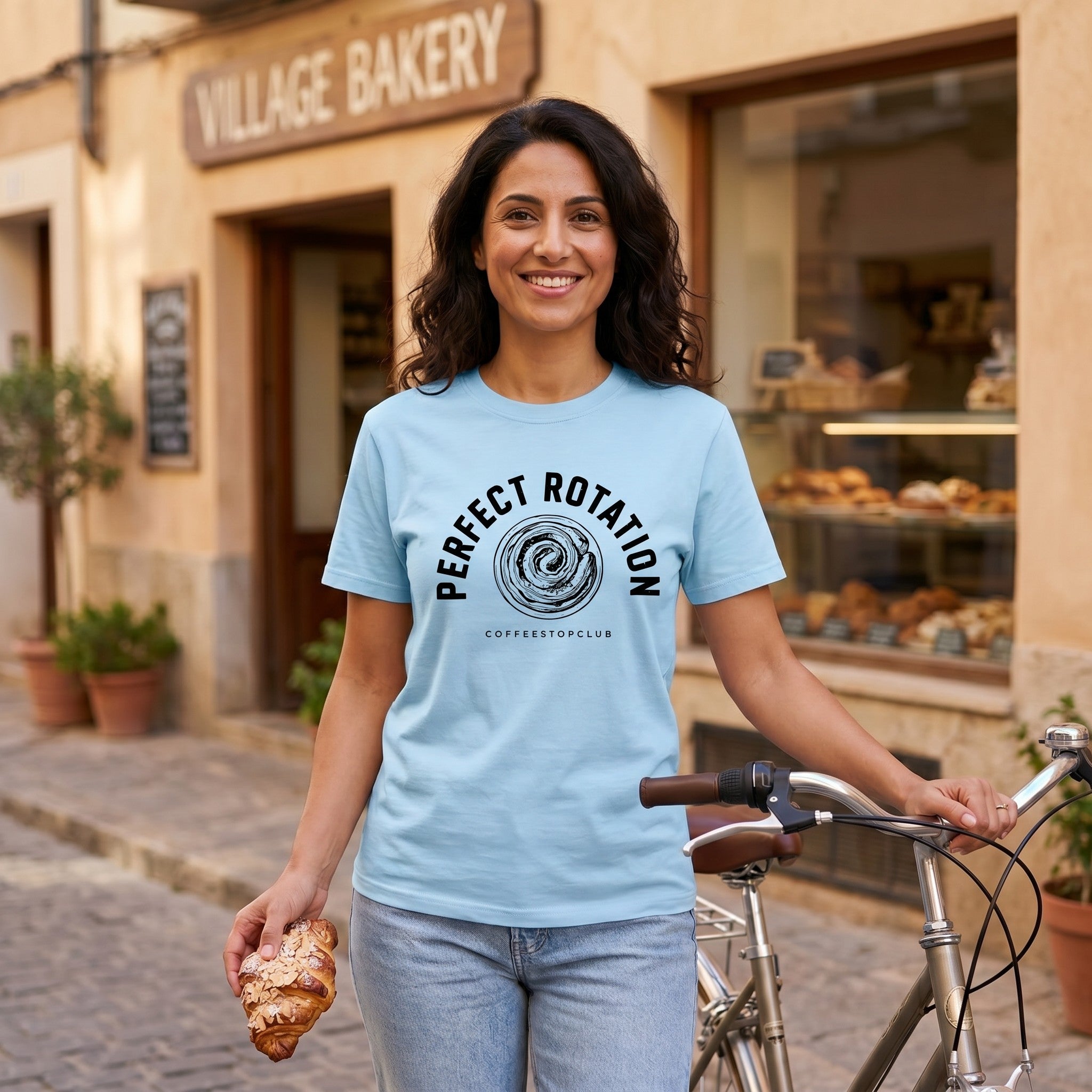 Perfect Rotation Cycling T-Shirt — Chambray lifestyle
