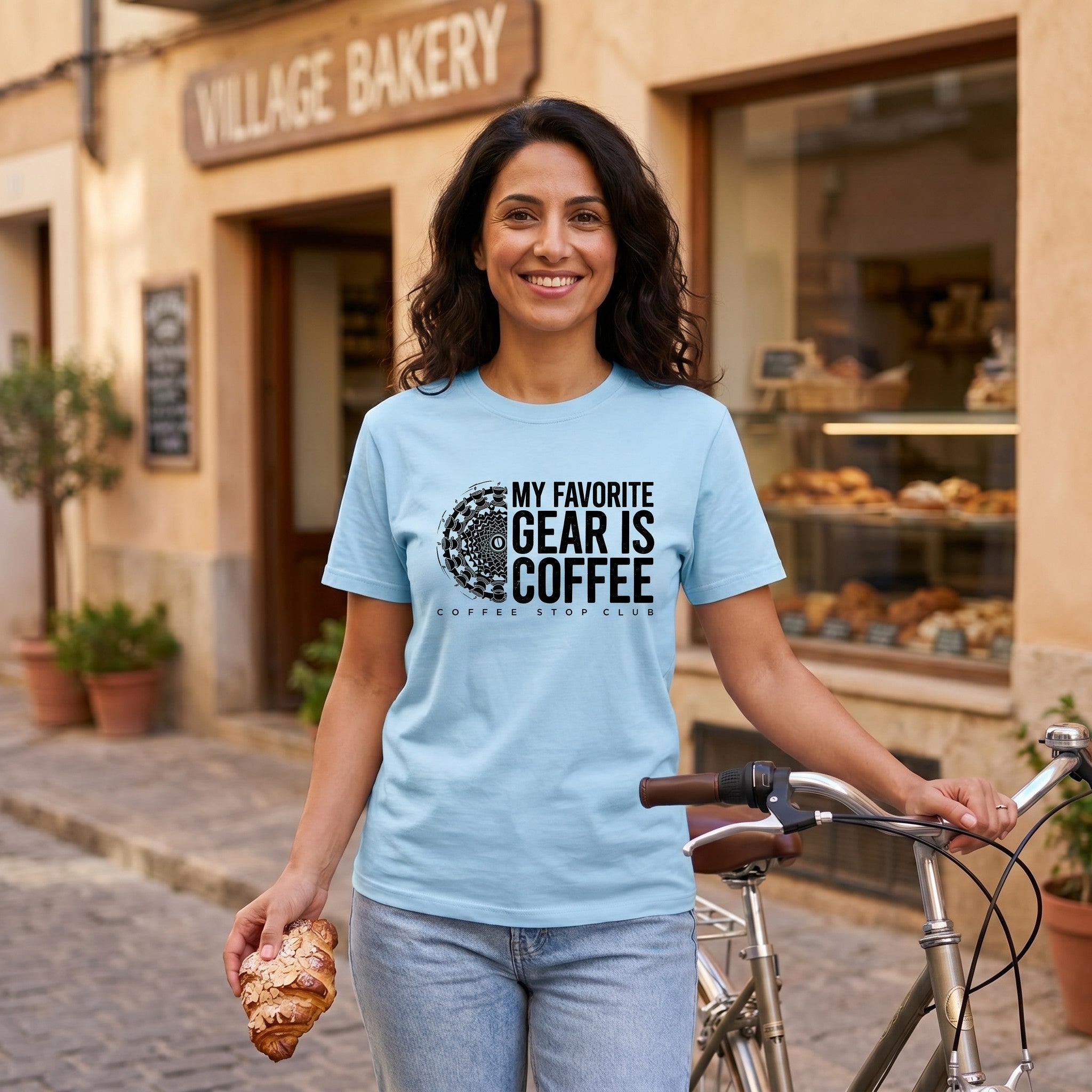 Favorite Gear is Coffee T-Shirt — Chambray lifestyle