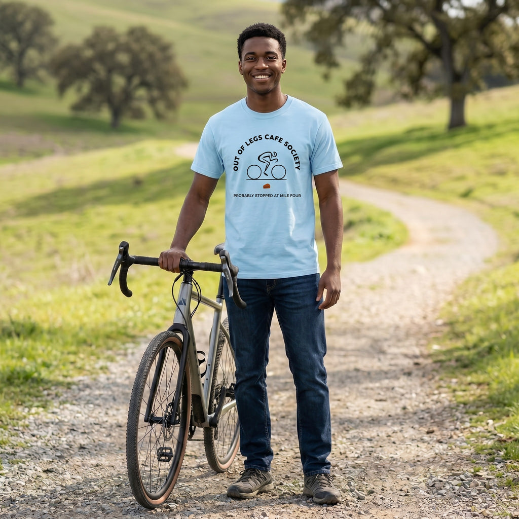 Out of Legs Society Cyclist T-Shirt — Chambray lifestyle