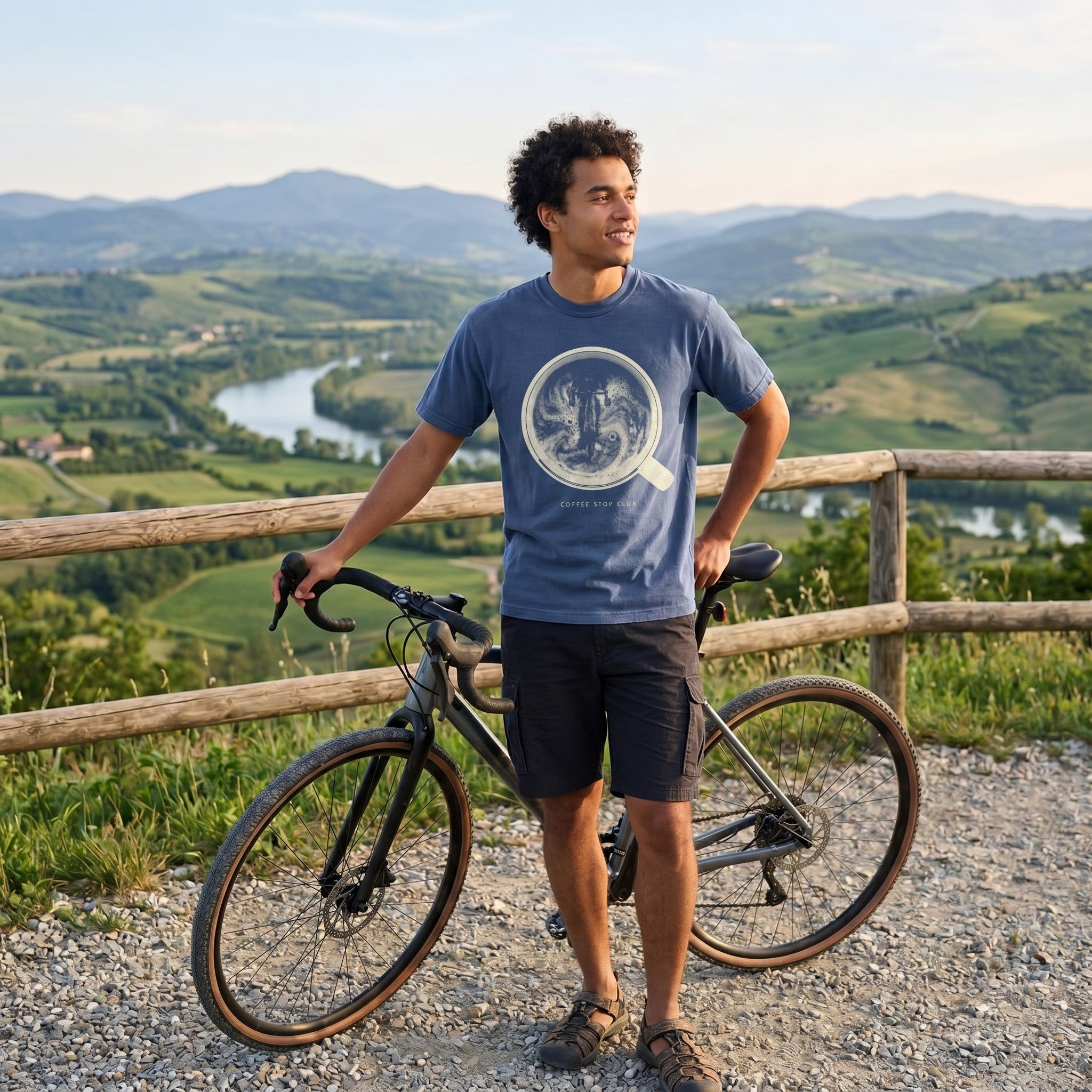 Crema de la Crema Cycling T-Shirt — China Blue lifestyle