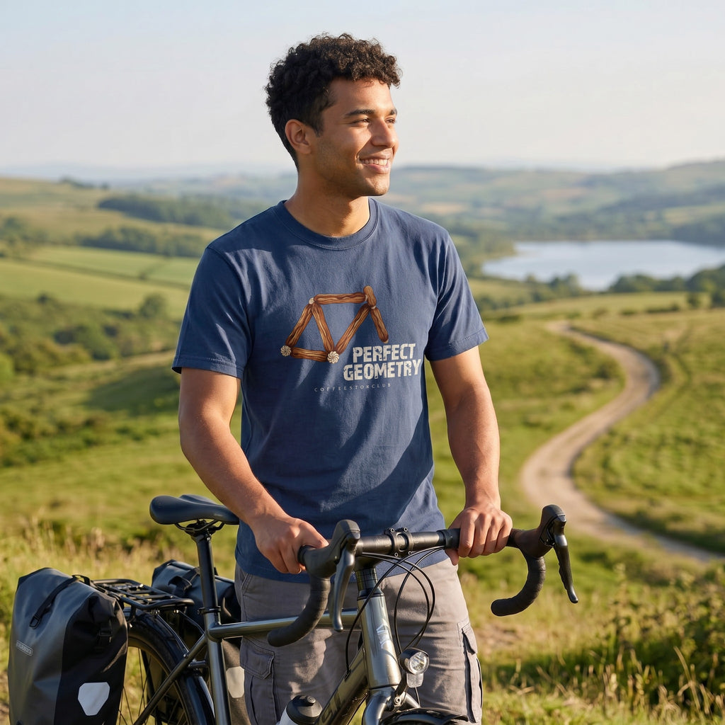 Perfect Geometry T‑Shirt — China Blue lifestyle