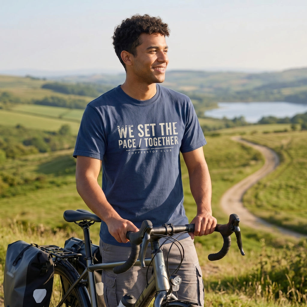 We Set The Pace T‑Shirt — China Blue lifestyle