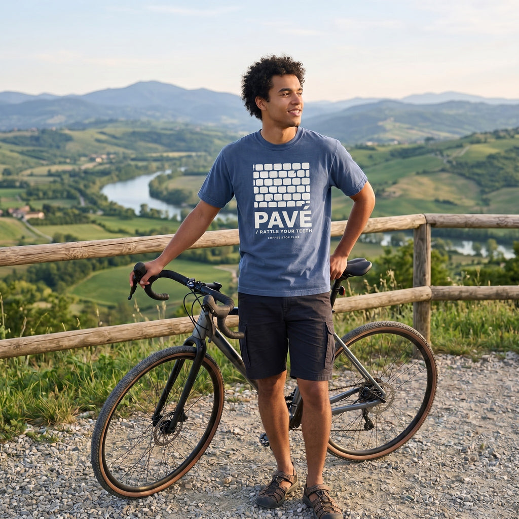 Pavé Tour T‑Shirt — China Blue lifestyle