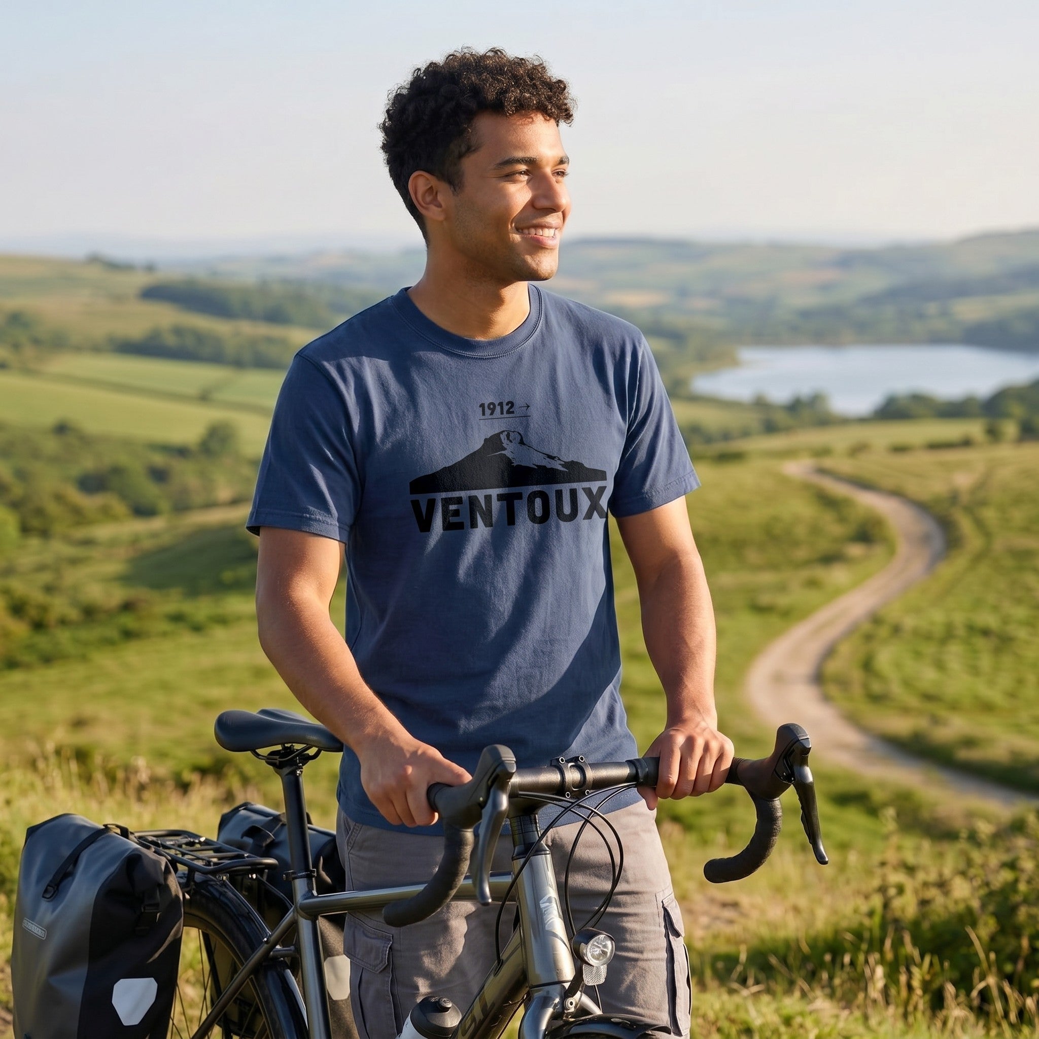 Ventoux 1912 Tour T‑Shirt — China Blue lifestyle