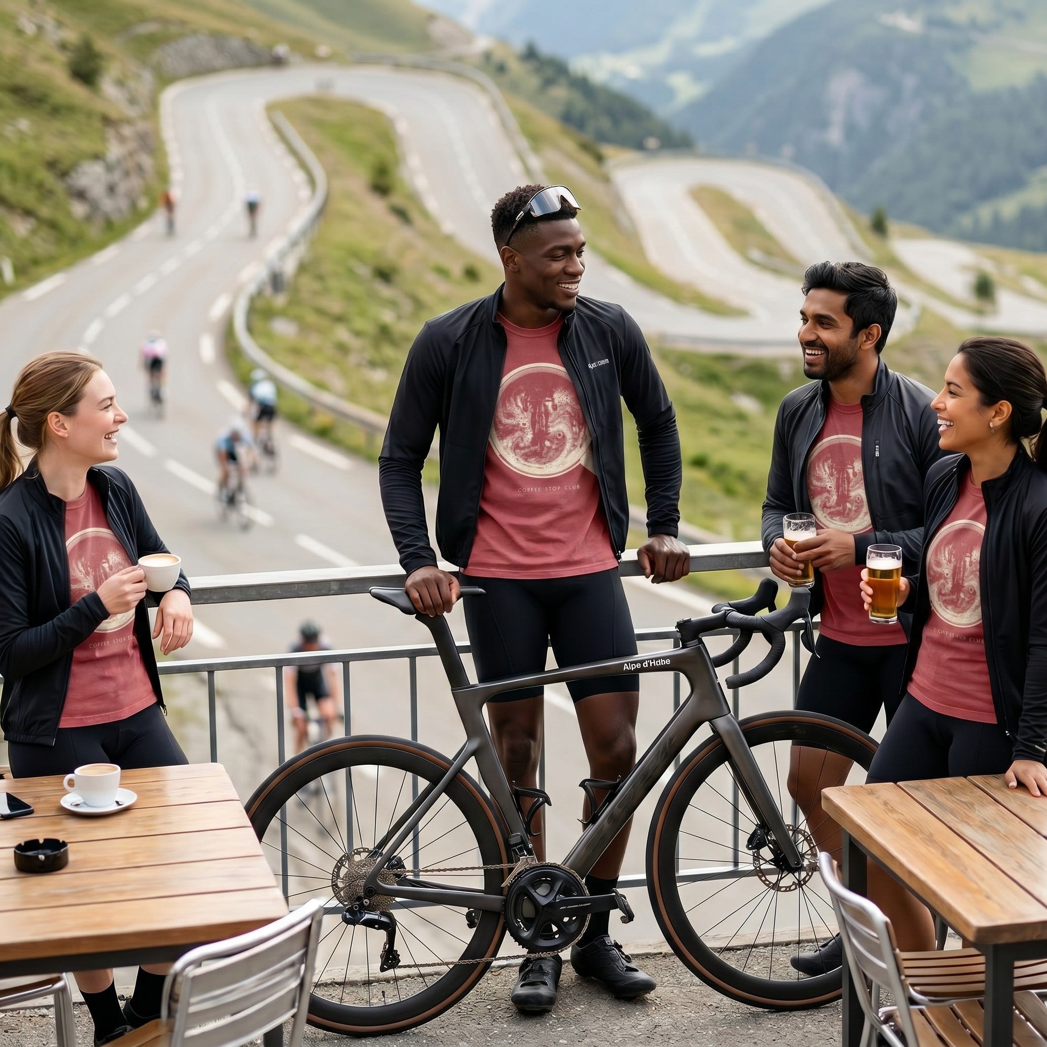 Crema de la Crema Cycling T-Shirt — Crimson lifestyle