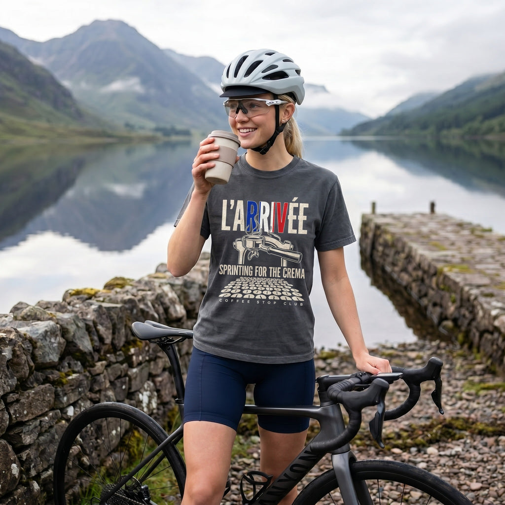 L'Arrivée TdF Cycling T-Shirt — Denim lifestyle