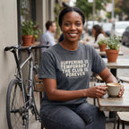 Suffering is Temporary Cycling T‑Shirt — Denim lifestyle