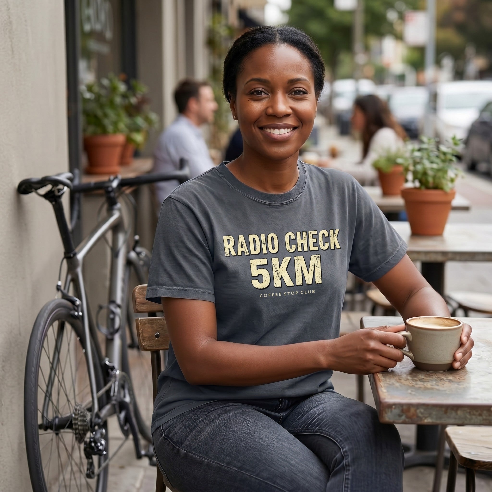 Radio Check 5Km Tour T‑Shirt — Denim lifestyle