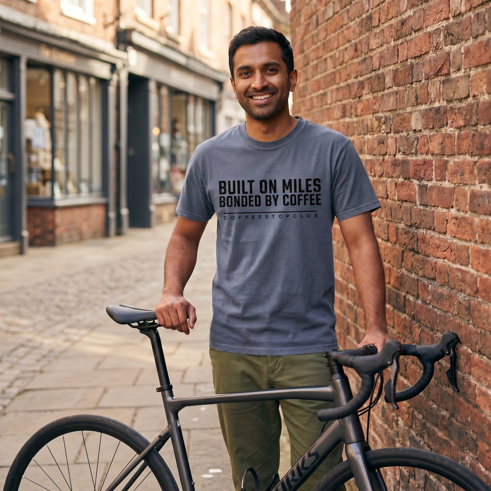 Bonded by Coffee T‑Shirt — Denim lifestyle