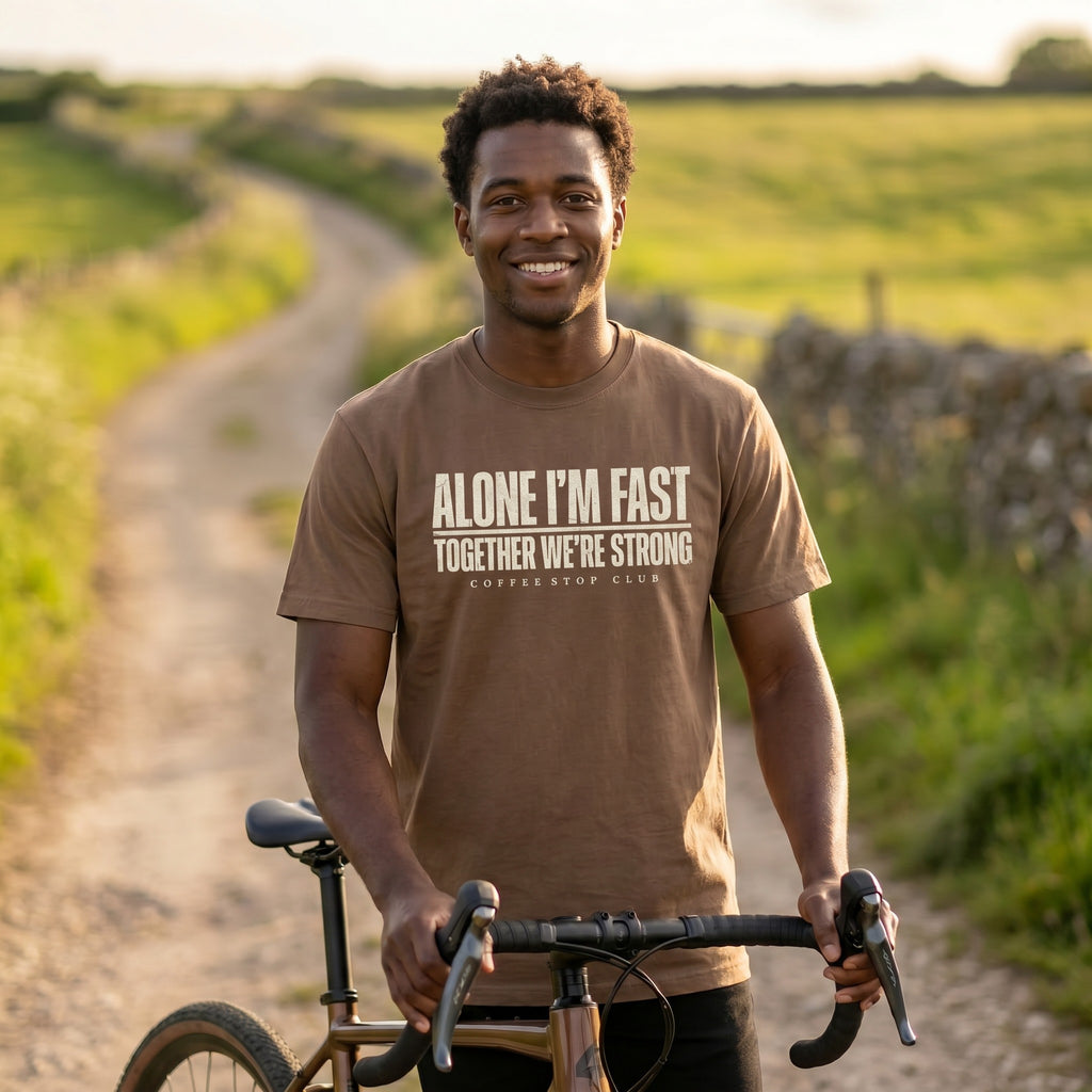 Alone I'm Fast T‑Shirt — Espresso lifestyle
