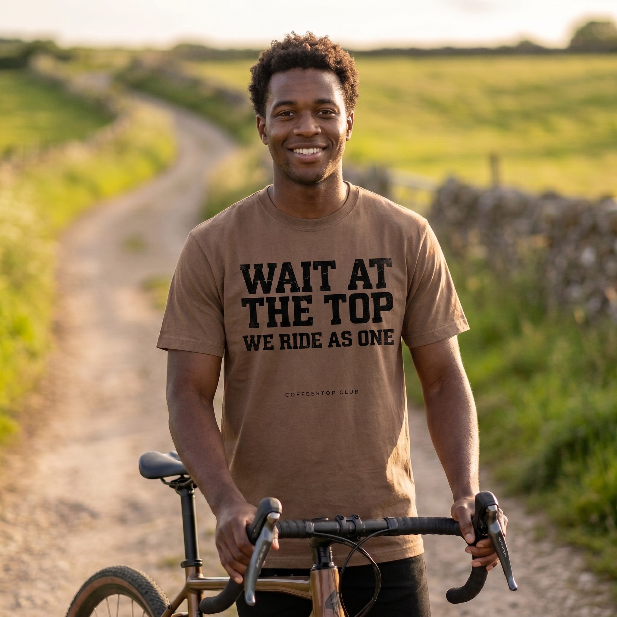 Wait at the Top T‑Shirt — Espresso lifestyle