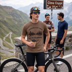 Adventure Is Out There Cycling T-Shirt — Espresso lifestyle