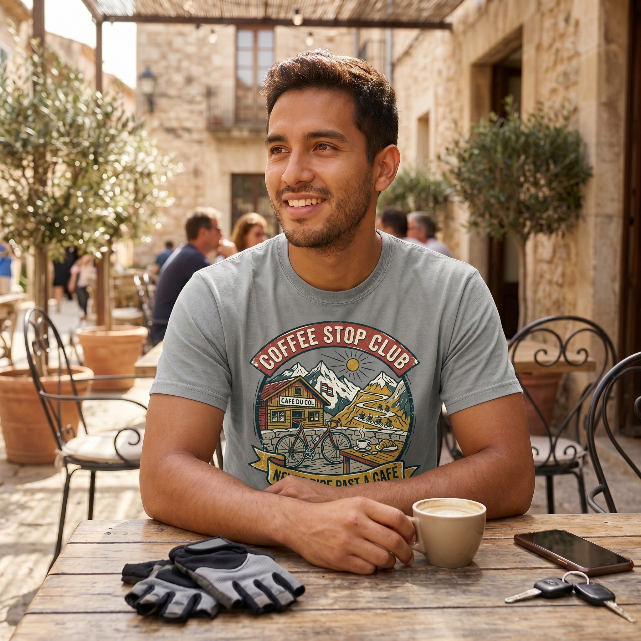 Never Pass a Café T‑Shirt — Granite lifestyle