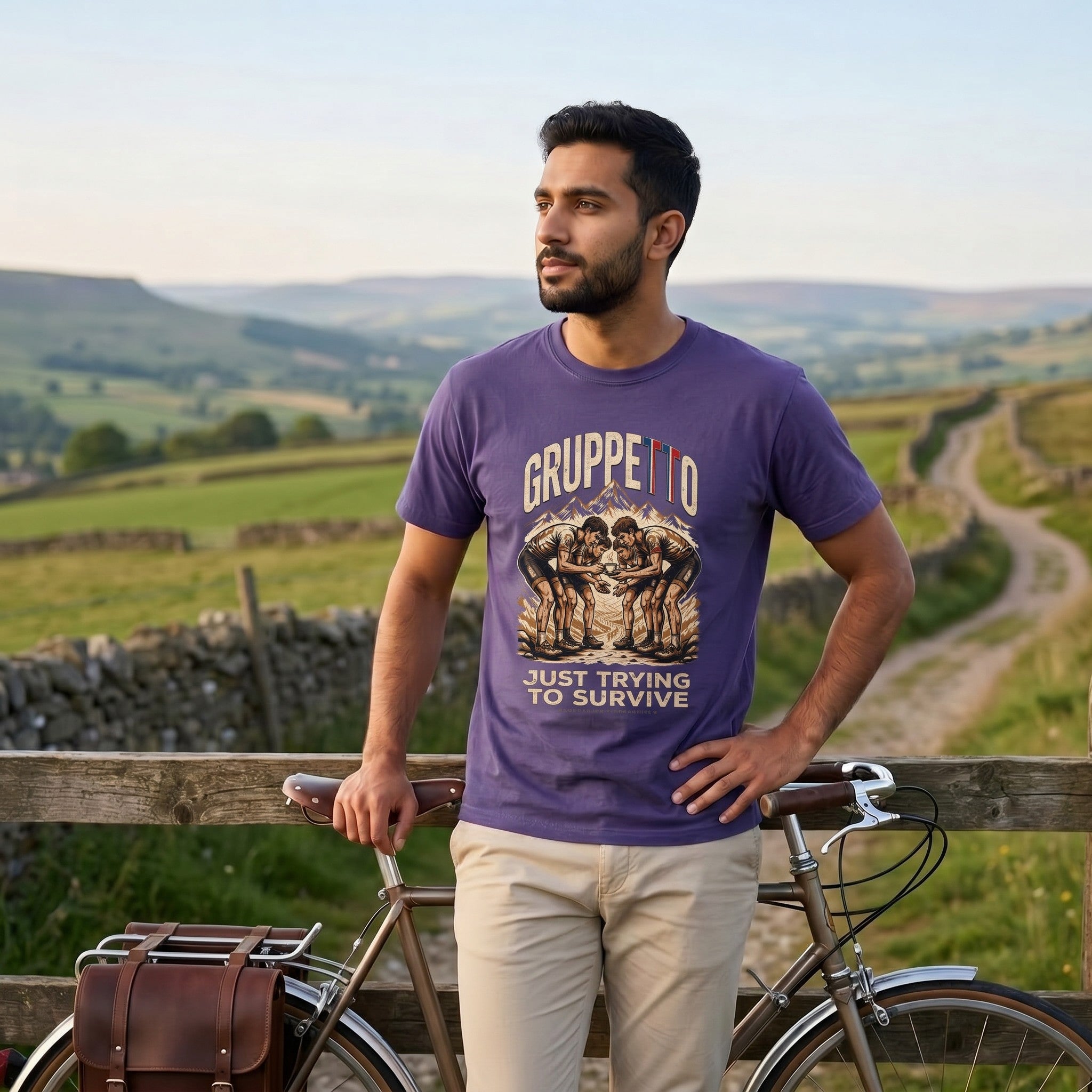 Gruppetto TdF Cycling T-Shirt — Grape lifestyle