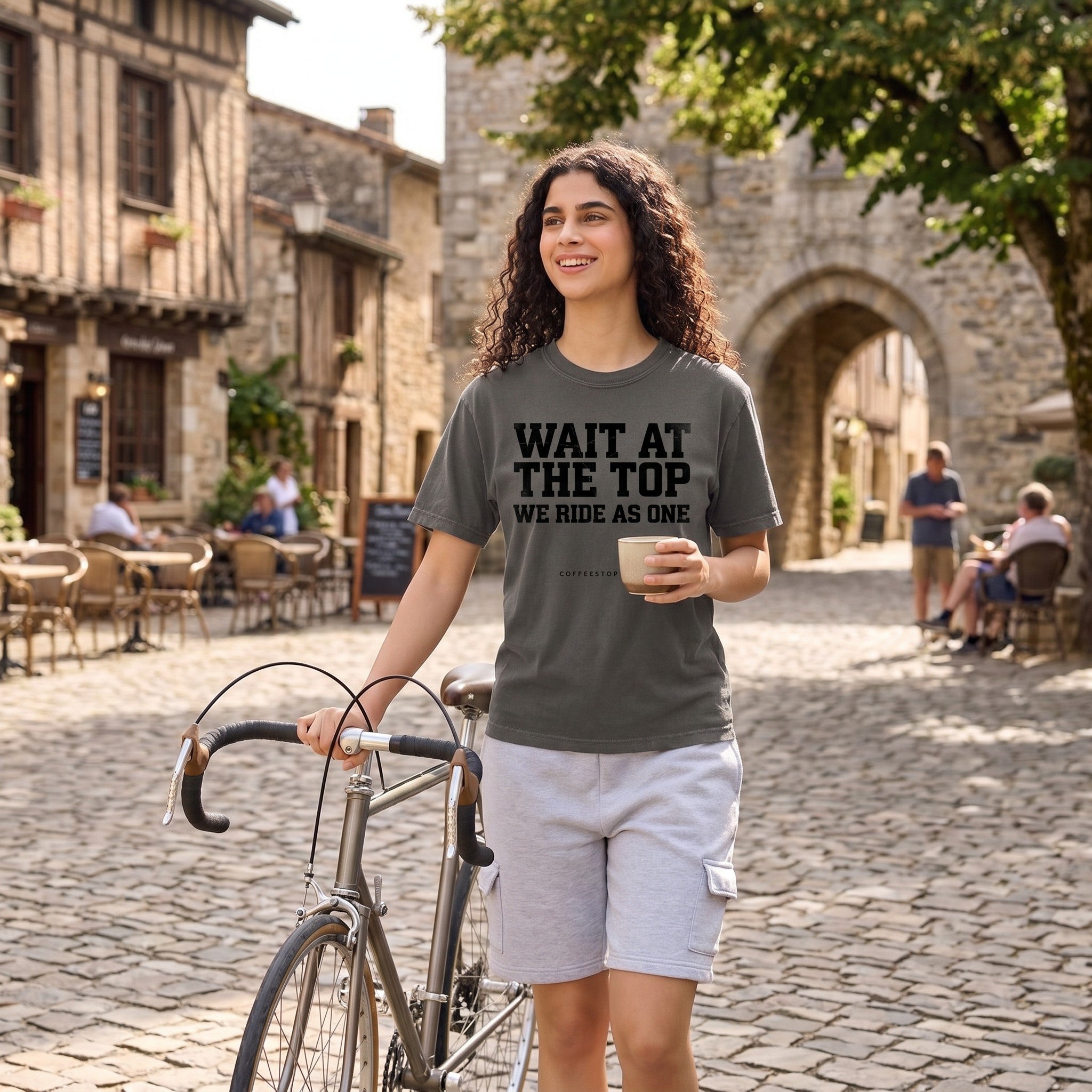 Wait at the Top T‑Shirt — Graphite lifestyle