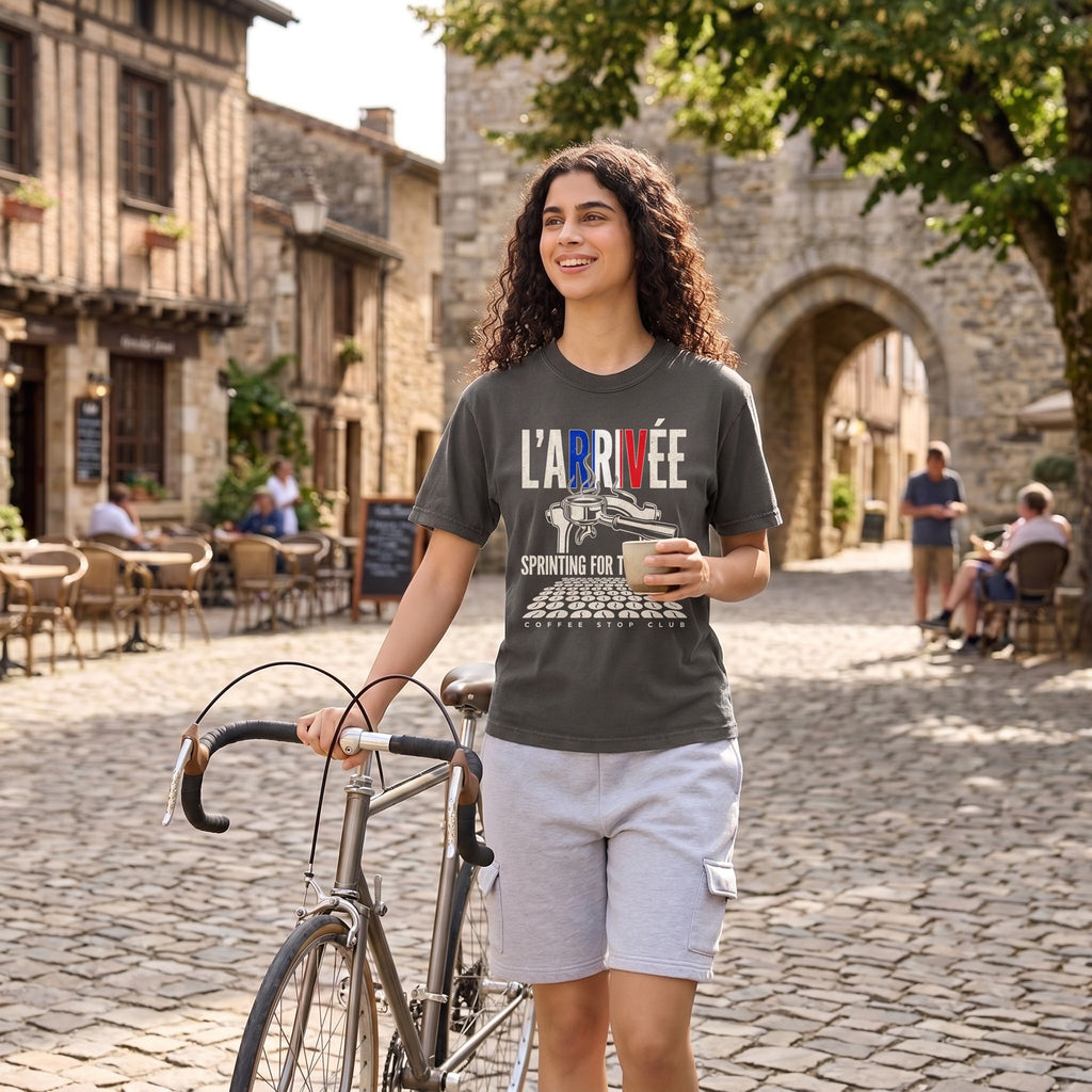 L'Arrivée TdF Cycling T-Shirt — Graphite lifestyle