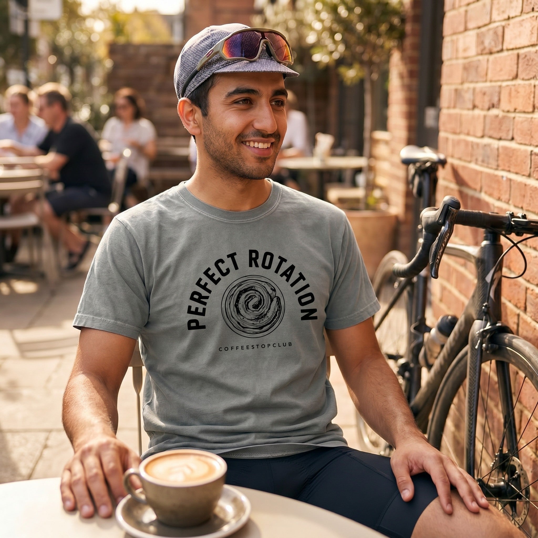 Perfect Rotation Cycling T-Shirt — Grey lifestyle