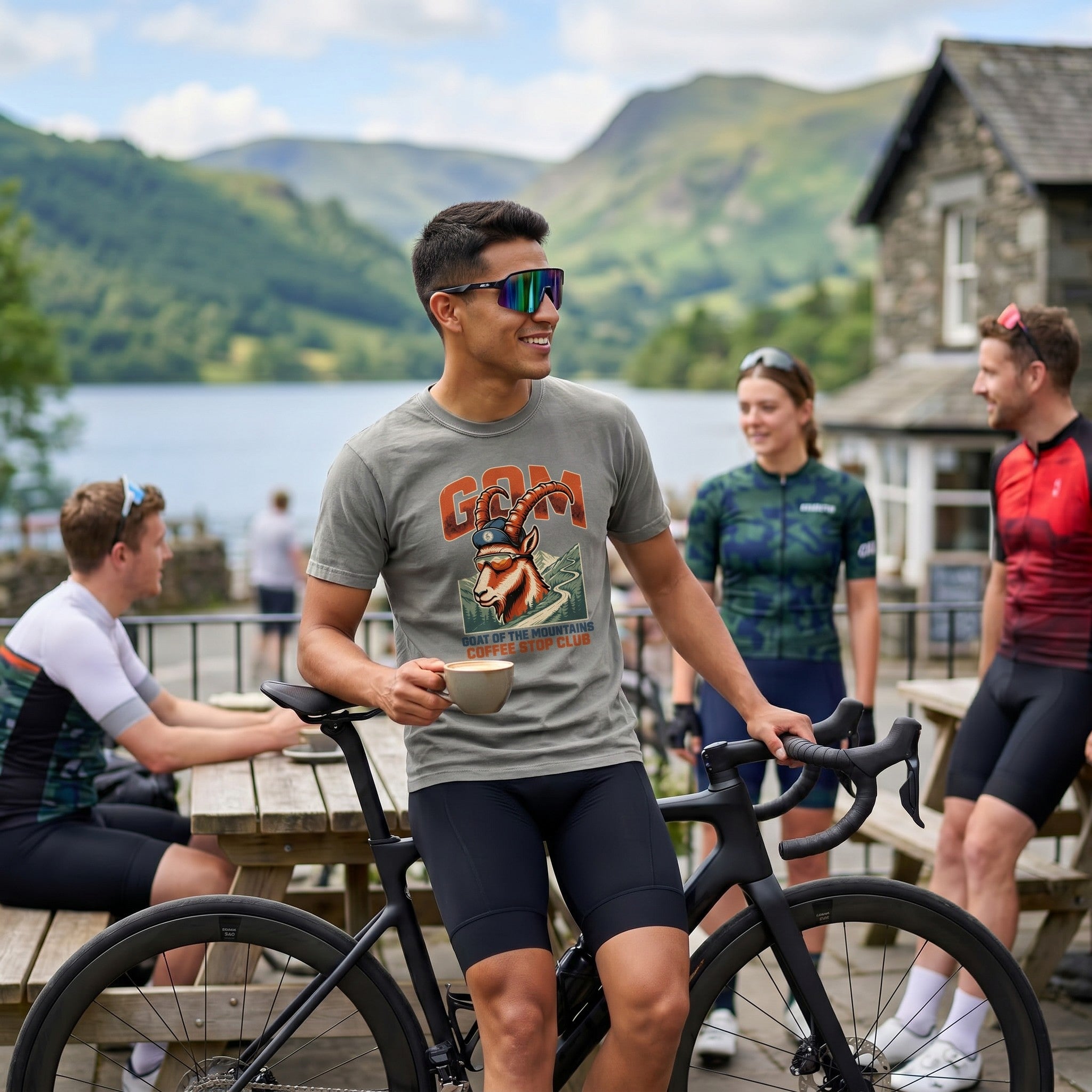 G.O.A.T.M Cycling T-Shirt — Grey lifestyle