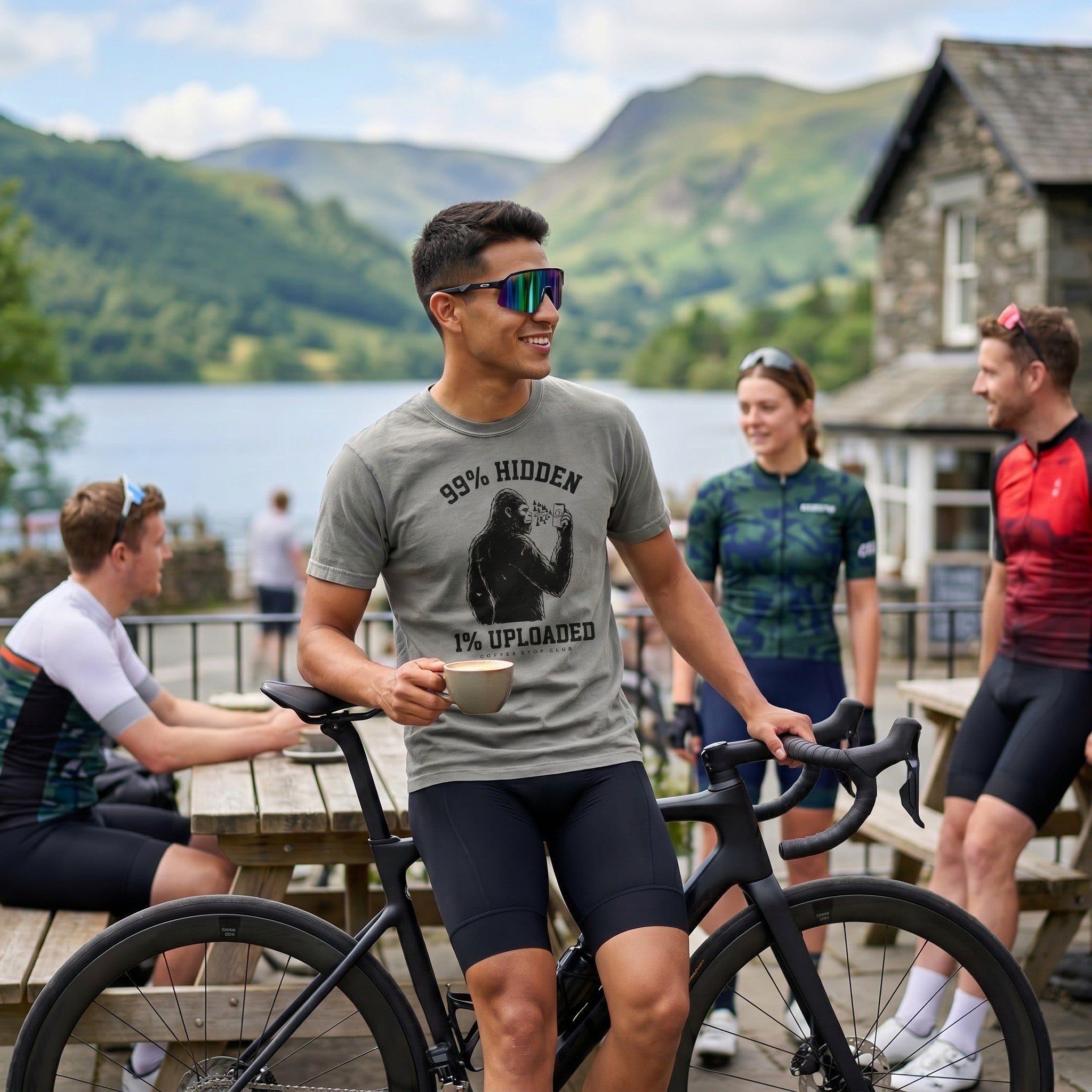 Sasquatch Hidden Cycling T-Shirt — Grey lifestyle