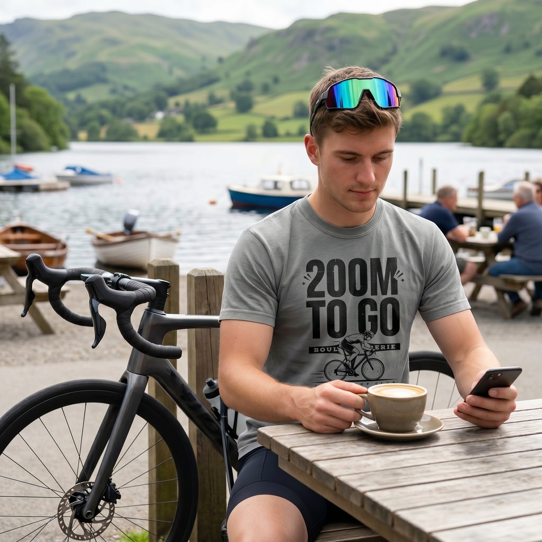 200M To Go Cycling T-Shirt — Grey lifestyle