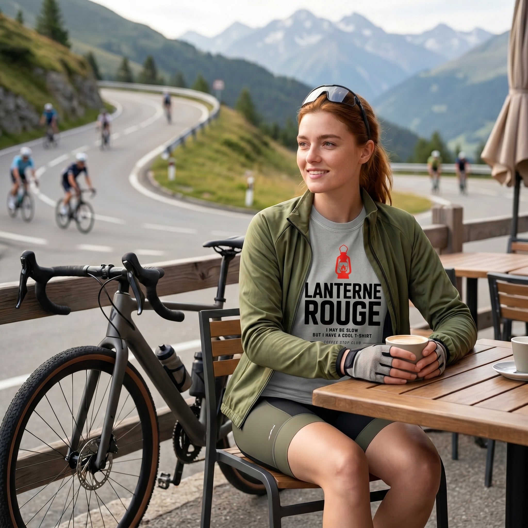I May Be Slow Cyclist T-Shirt — Grey lifestyle