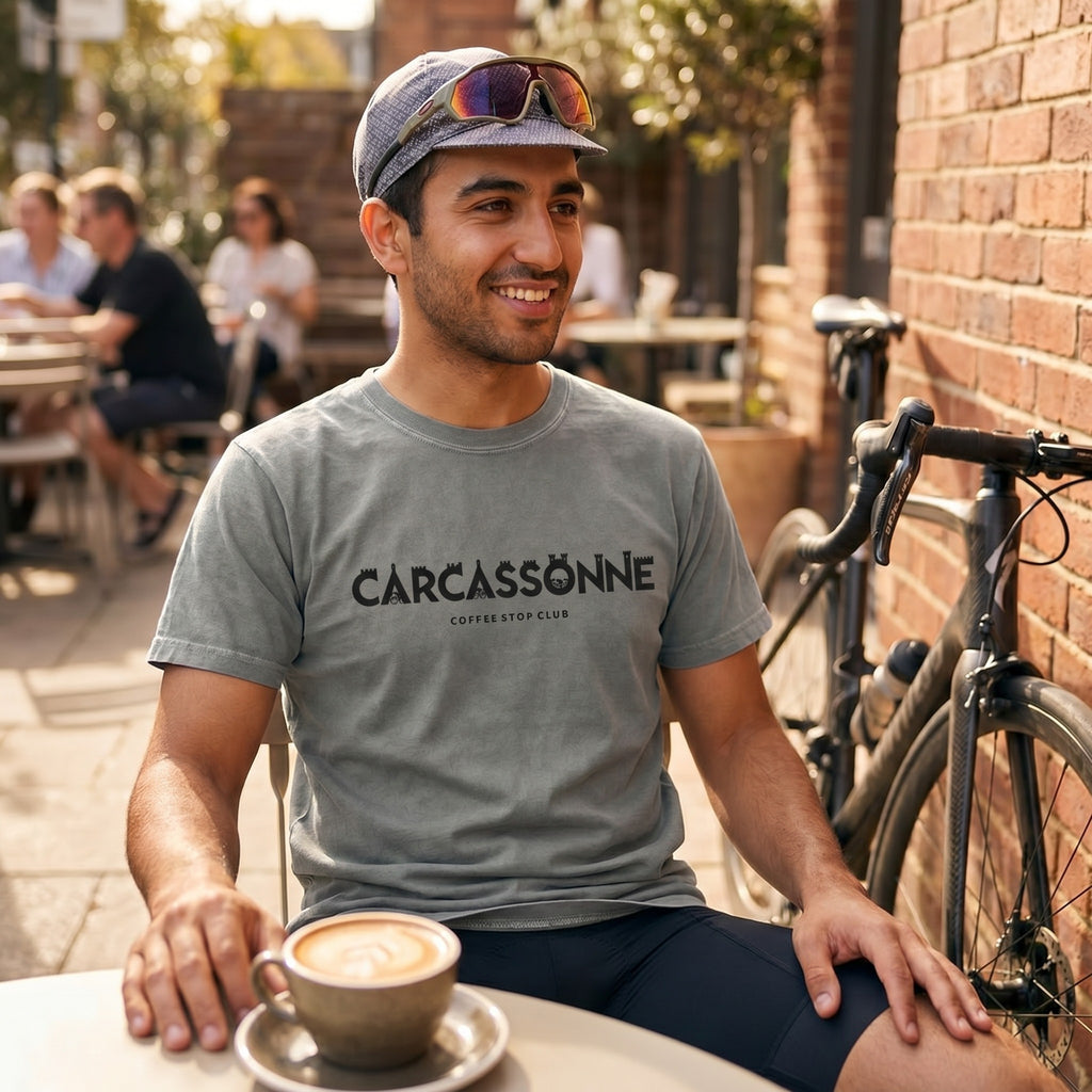 Carcassonne Cycle Tour T-Shirt — Grey lifestyle