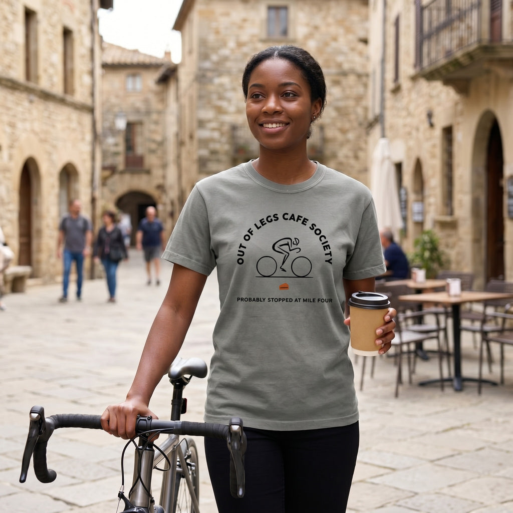 Out of Legs Society Cyclist T-Shirt — Grey lifestyle